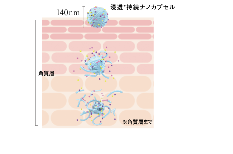 浸透持続ナノカプセルのメカニズム